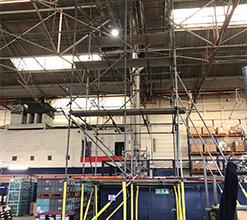 indoor commercial scaffolding structure